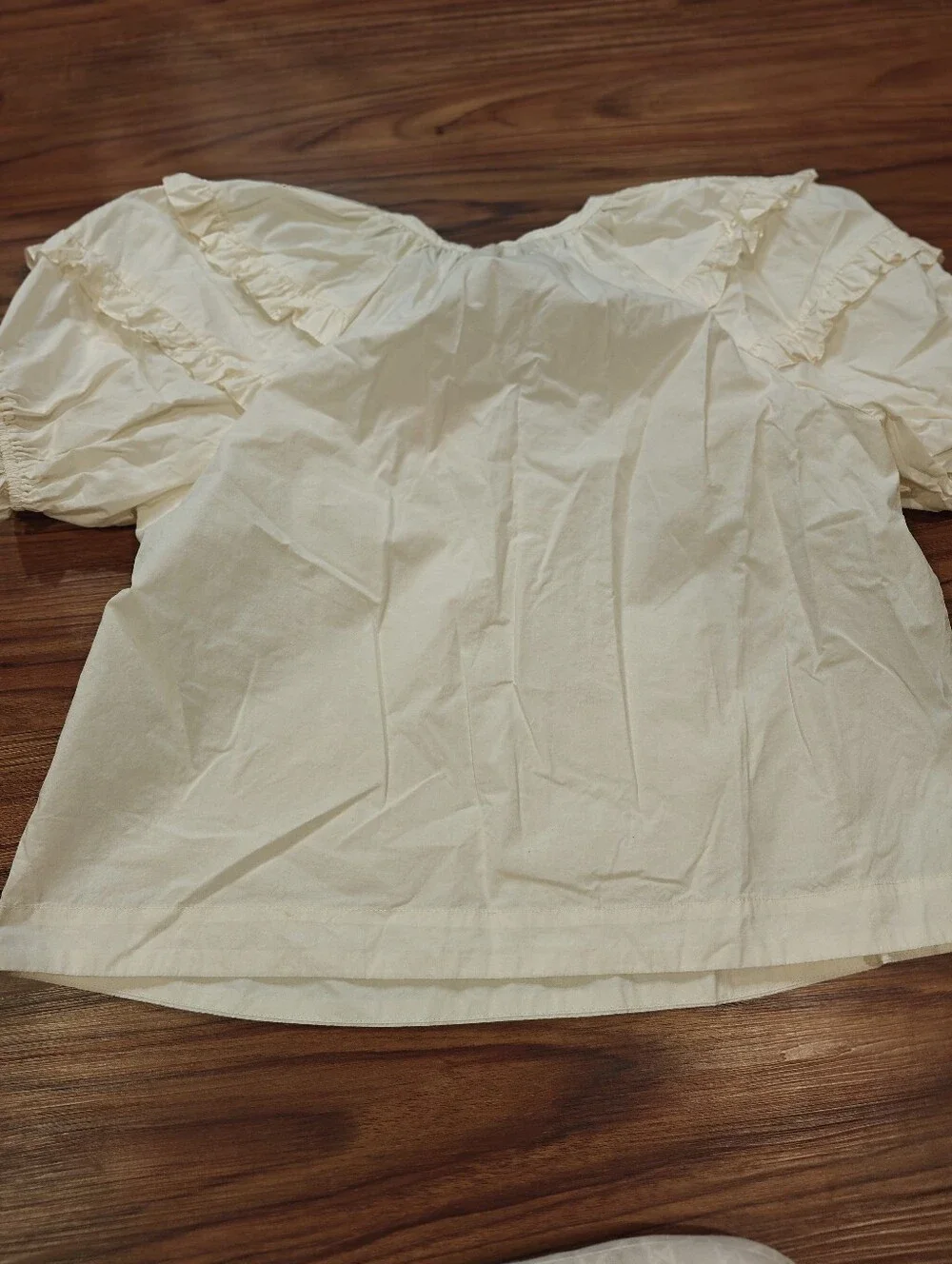 Ulla Johnson Cream Puff-Sleeve Ruffle Blouse